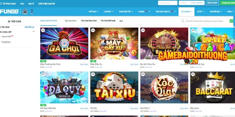 FUN88 là web đánh bài đổi thưởng chất lượng