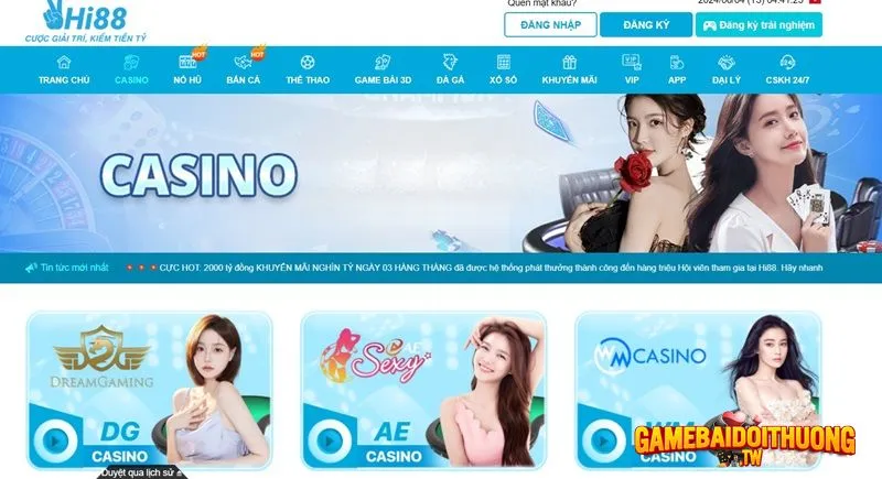 Hi88 - Nhà cái lý tưởng chơi casino trực tuyến